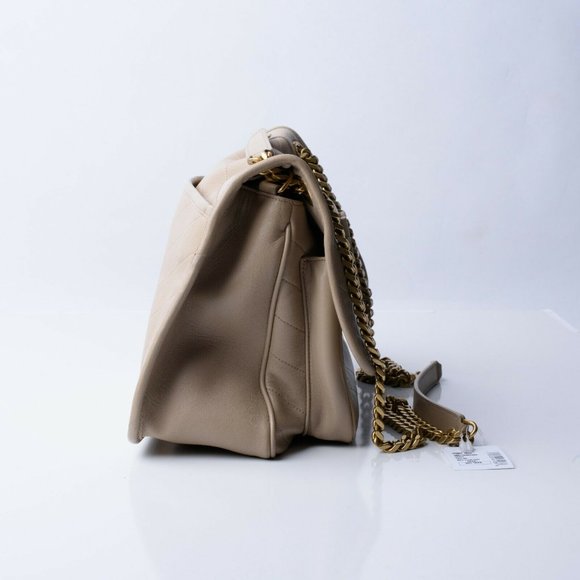 YSL Saint Laurent Niki Medium Bag Sac MNG Calfskin Shoulder Bag Purse Dark Beige - Picture 4 of 10